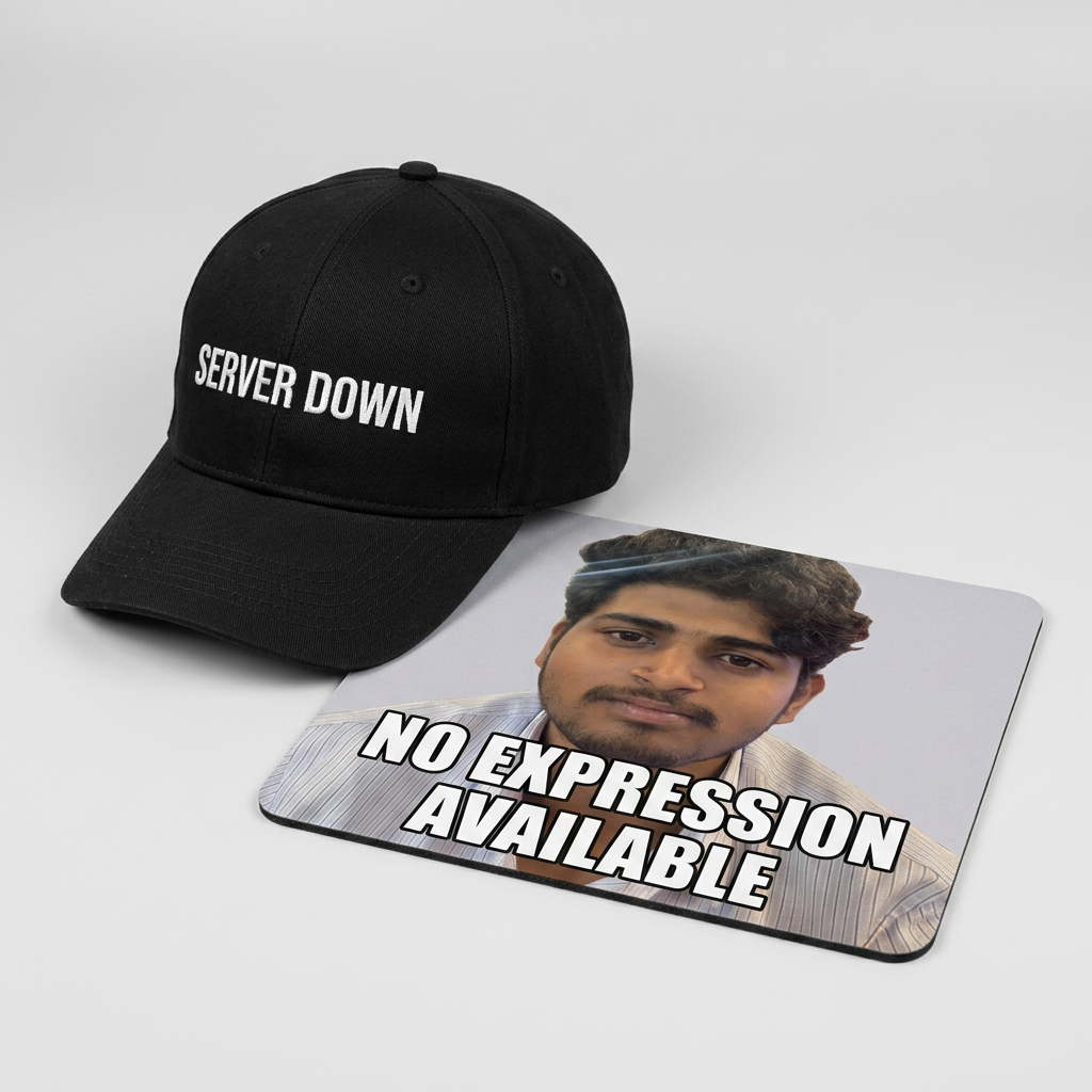 SERVER DOWN CAP + MOUSEPAD